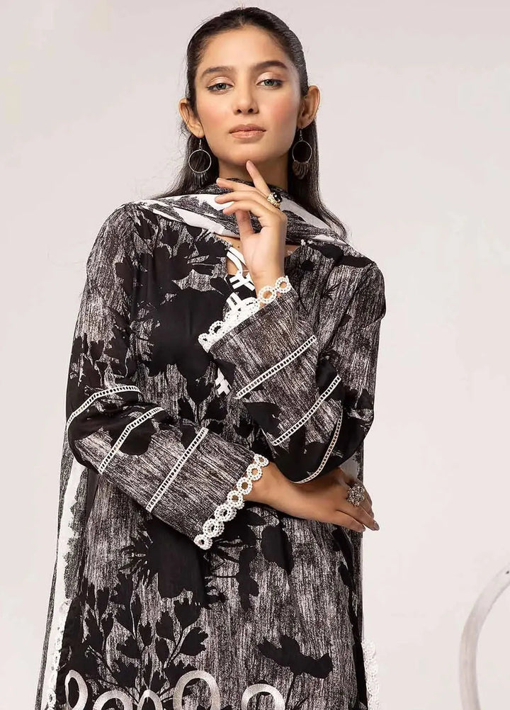 Slate By Gul Ahmed Printed Lawn Suit Unstitched 3 Piece GA24SBW B-42027 - Summer Collection