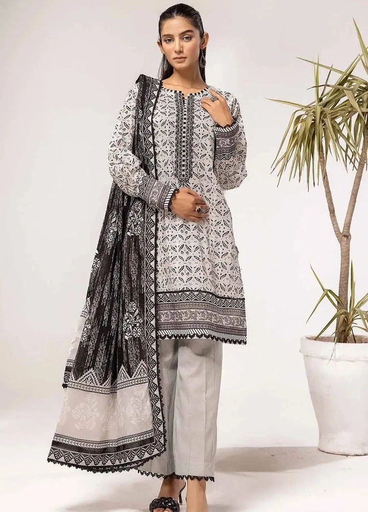 Slate By Gul Ahmed Printed Lawn Suit Unstitched 3 Piece GA24SBW B-42028 - Summer Collection