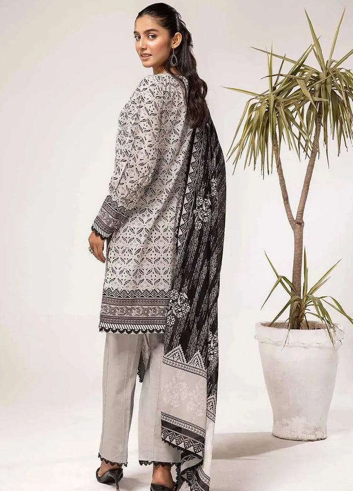 Slate By Gul Ahmed Printed Lawn Suit Unstitched 3 Piece GA24SBW B-42028 - Summer Collection
