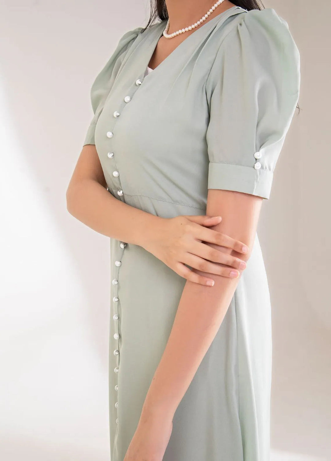 Slay Wear Pret Casual Georgette Shirt Minty Dress