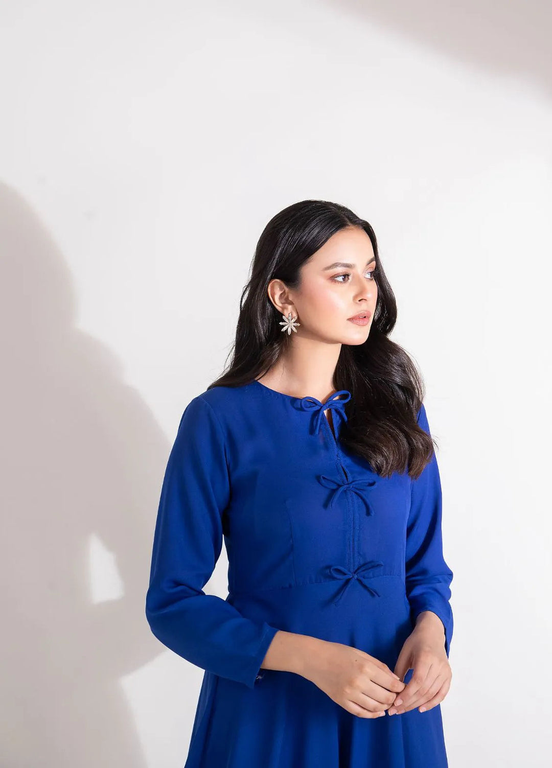 Slay Wear Pret Casual Georgette Shirt Sapphire Dress