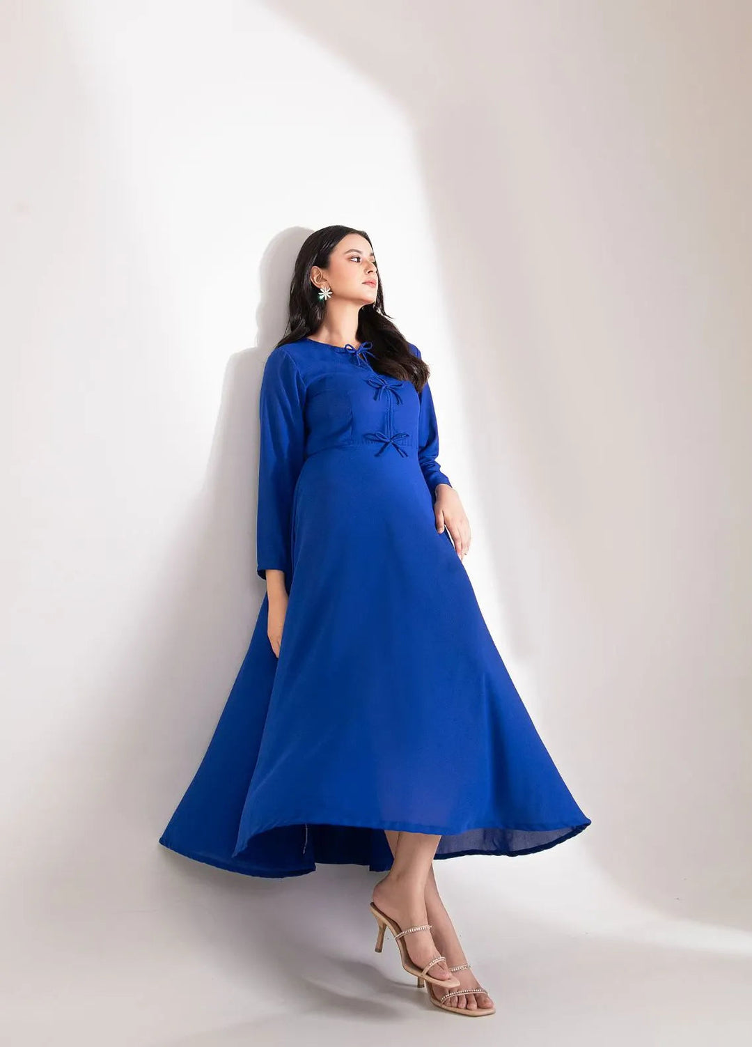 Slay Wear Pret Casual Georgette Shirt Sapphire Dress