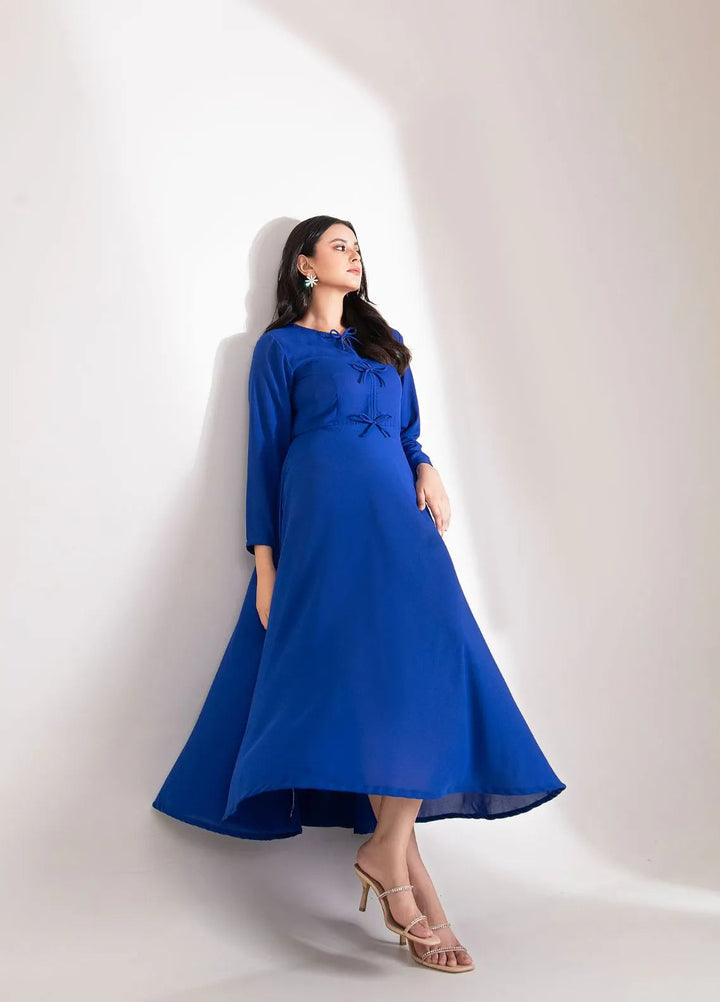 Slay Wear Pret Casual Georgette Shirt Sapphire Dress