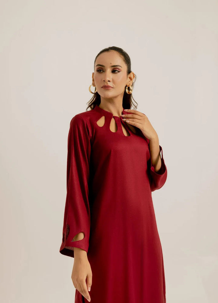 Slay Wear Pret Casual Linen 2 Piece Burgundy Set