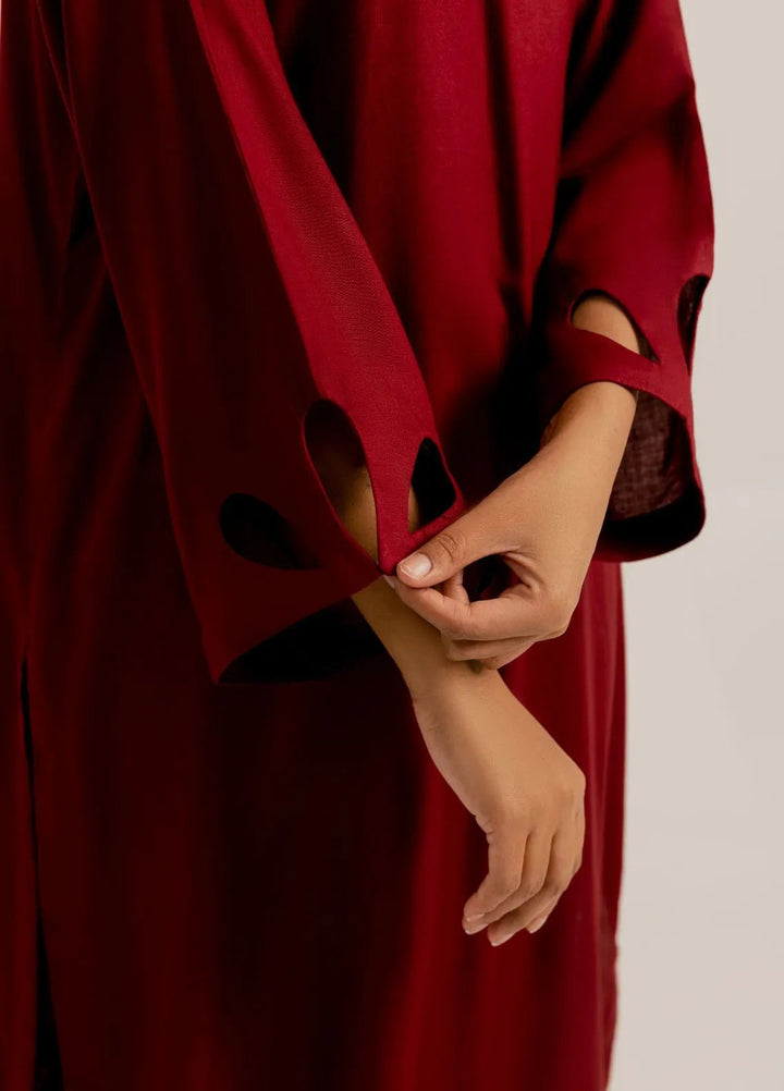 Slay Wear Pret Casual Linen 2 Piece Burgundy Set