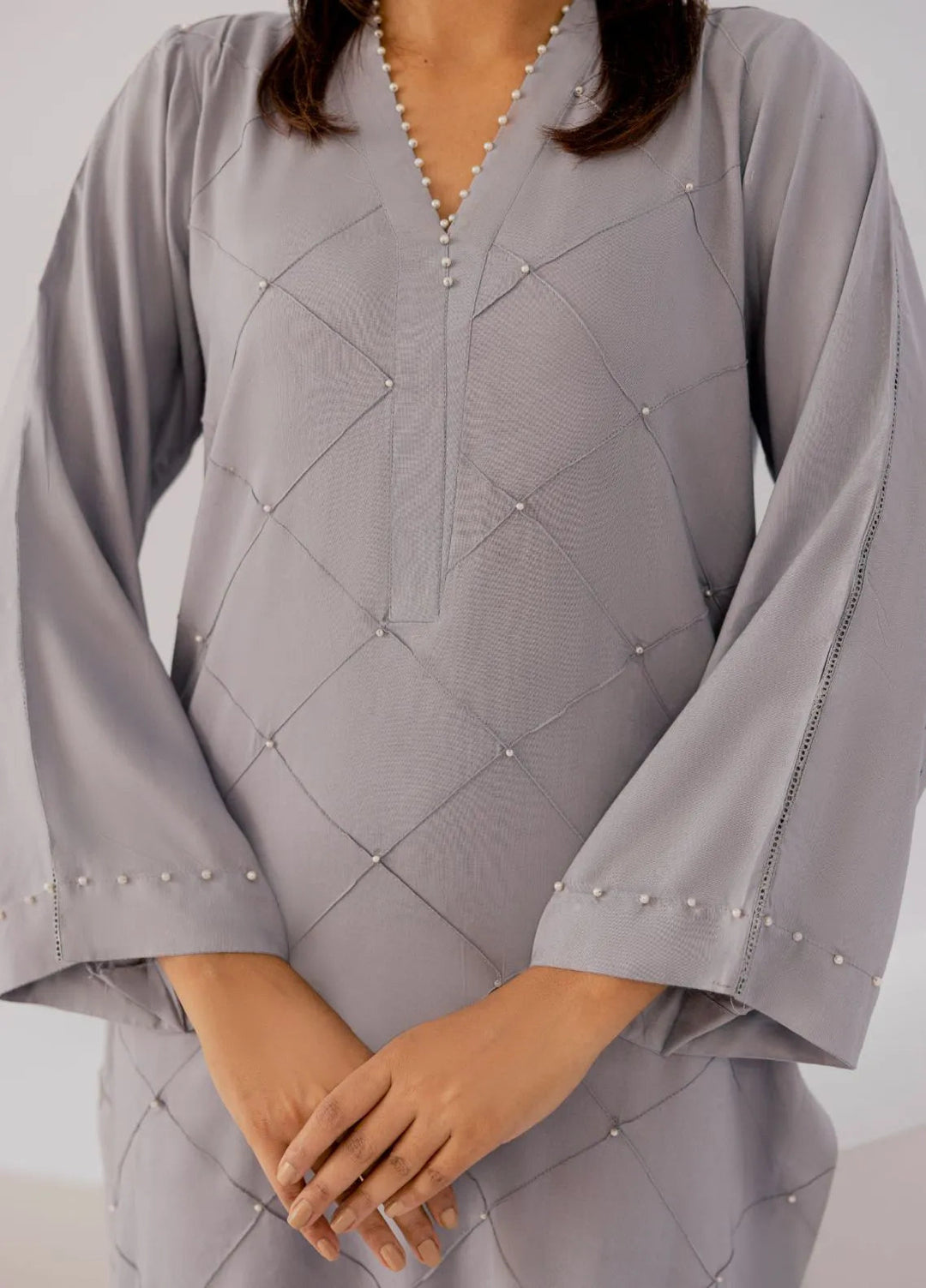 Slay Wear Pret Casual Linen 2 Piece Grey Pearl Set