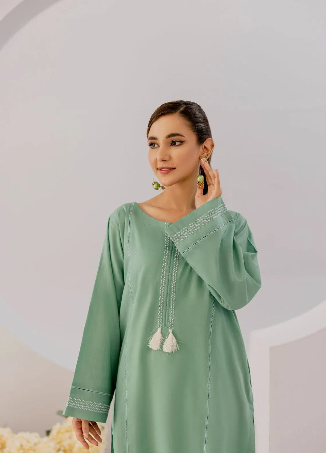 Slay Wear Pret Embroidered Cotton 2 Piece Jade Breeze Set