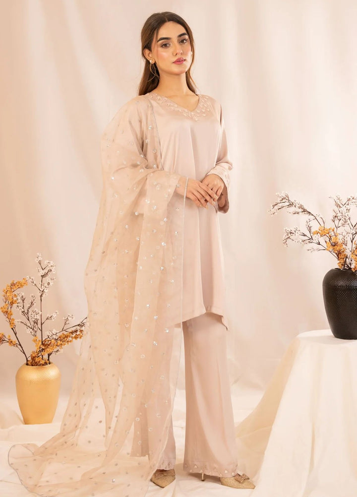 Slay Wear Pret Solid Korean silk 3 Piece Suit Zohra