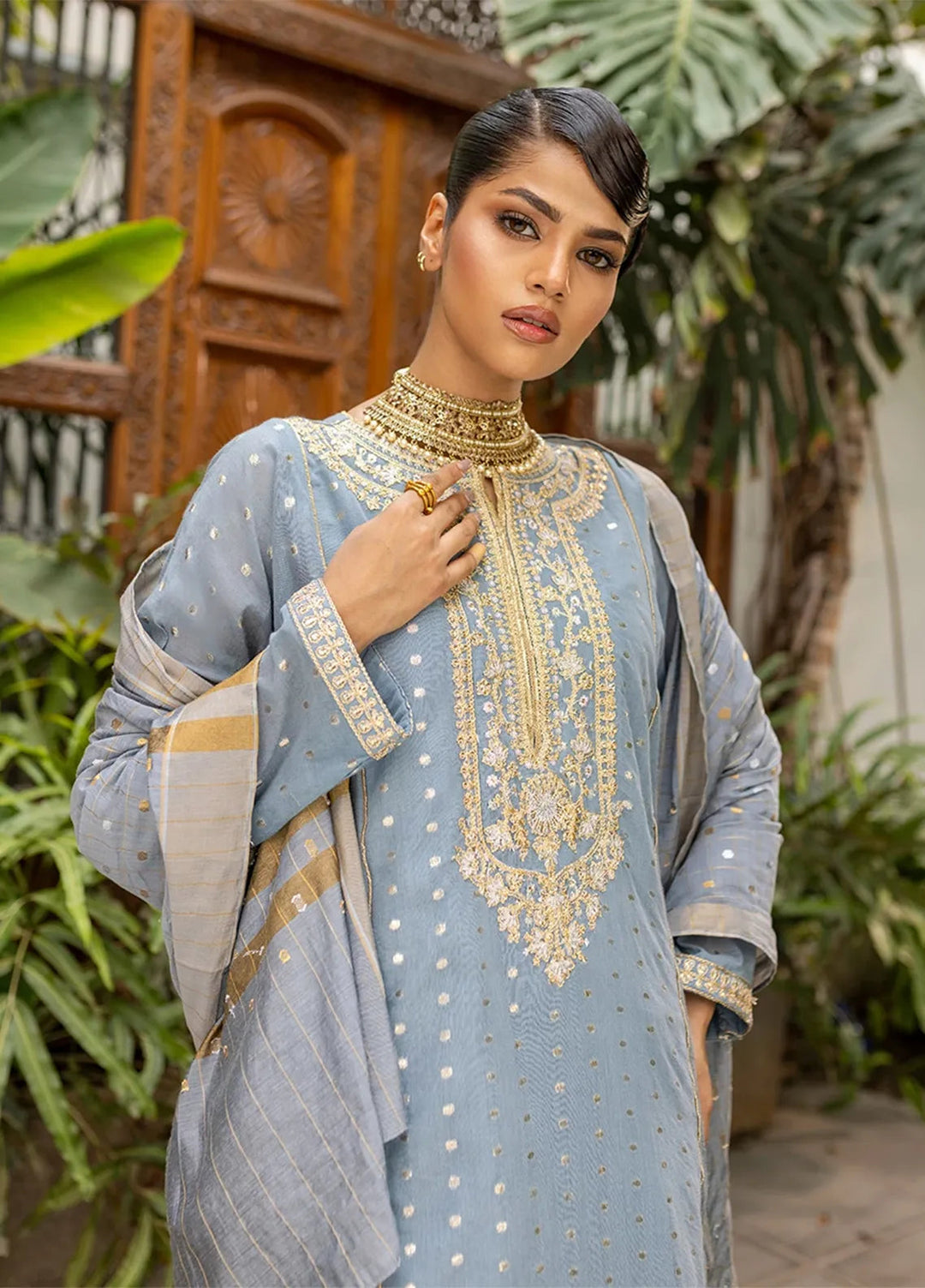 Salitex Pret Embroidered Jacquard 3 Piece Suit WRS3SA24AN01