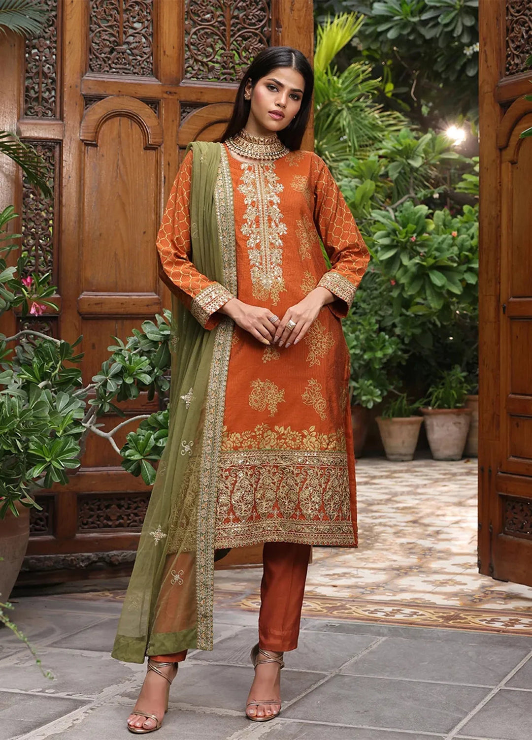 Salitex Pret Embroidered Raw Silk 3 Piece Suit WRS3SA24AN03