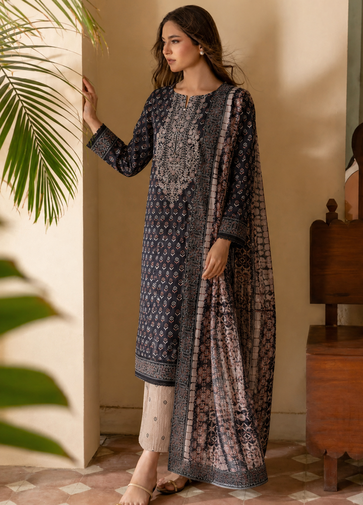 Daily Wear by HZ Textiles Unstitched Embroidered Lawn 3 Piece Suit PDW - 3313 Casual Collection