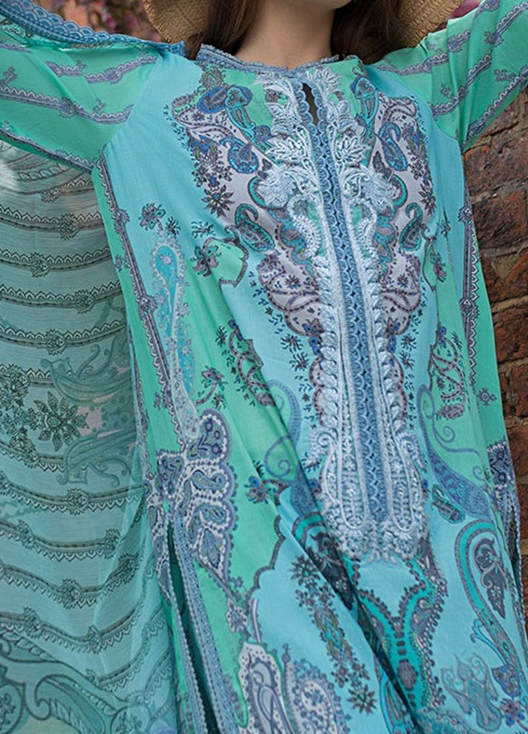 SN Basics by Sobia Nazir Embroidered Lawn Suits Unstitched 3 Piece SN25SB D-4 B - Summer Collection