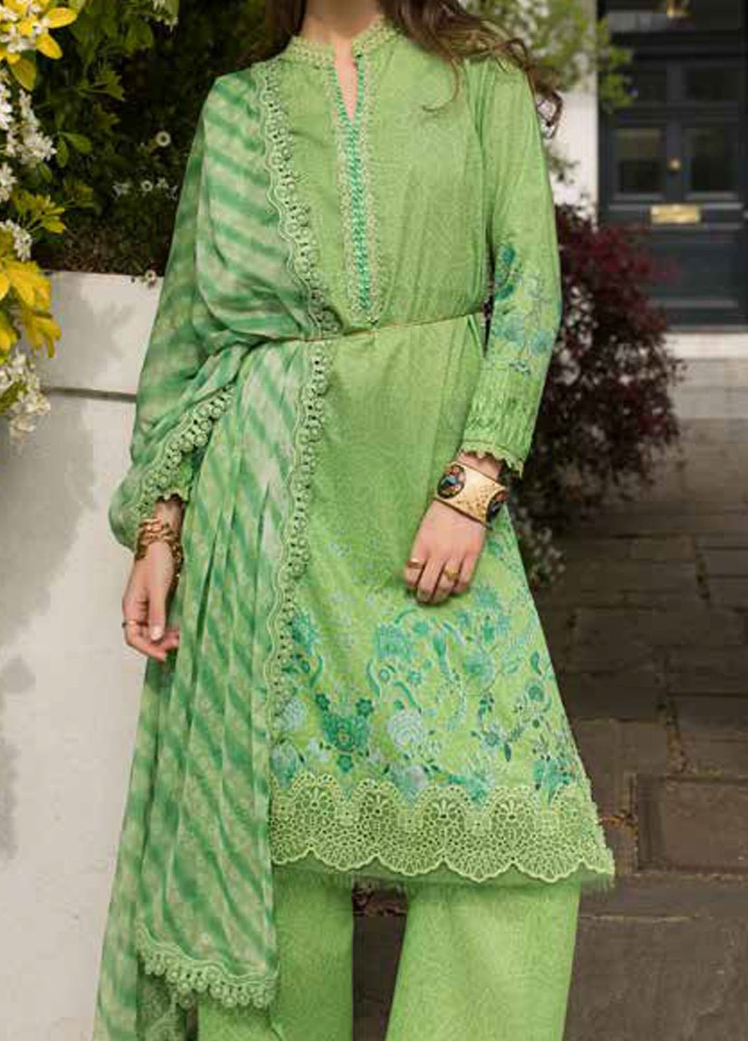 SN Basics by Sobia Nazir Embroidered Lawn Suits Unstitched 3 Piece SN25SB D-7 B - Summer Collection