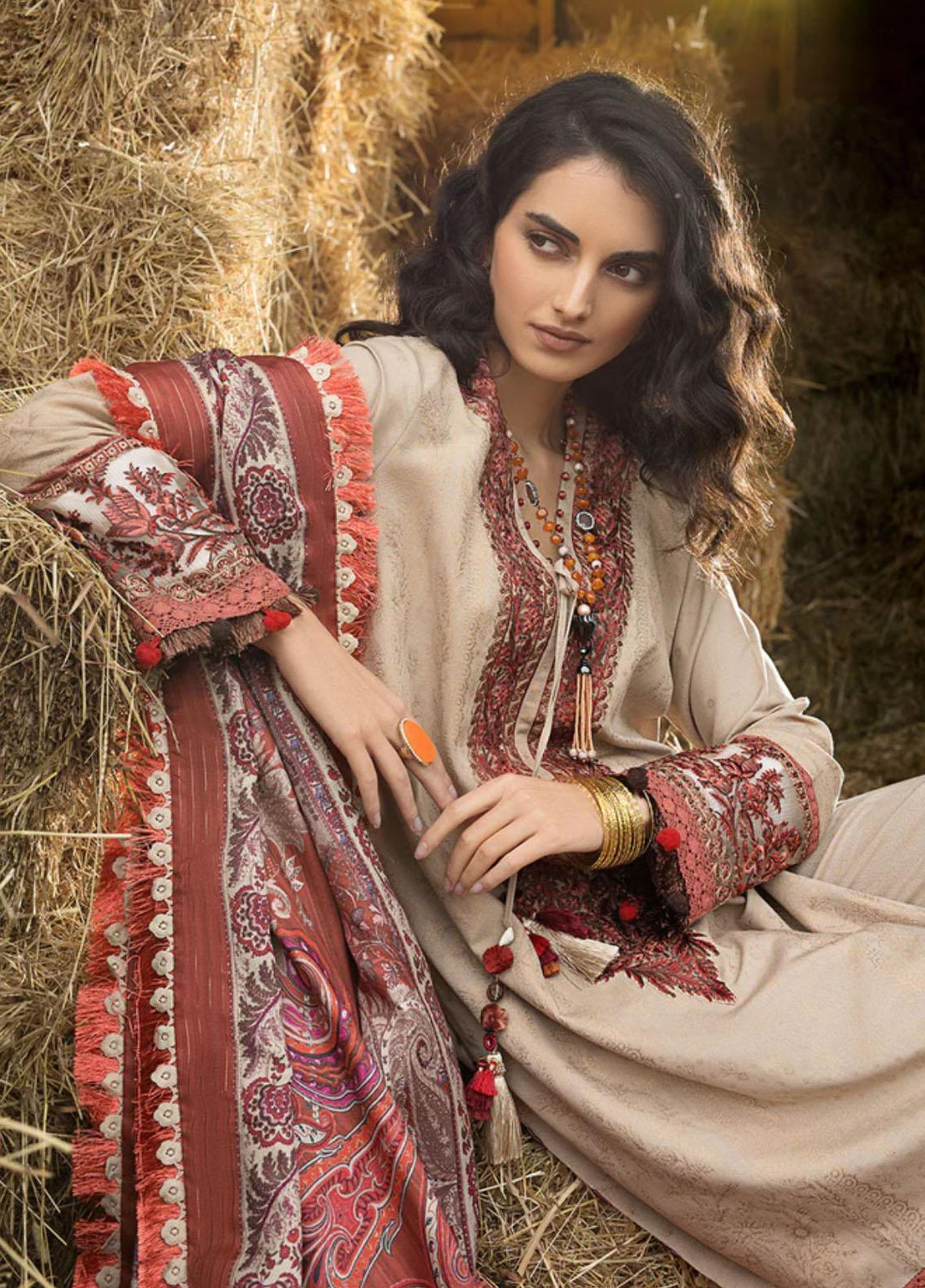 Sobia Nazir Embroidered Karandi Suits Unstitched 3 Piece SN22A 10B - Winter Collection