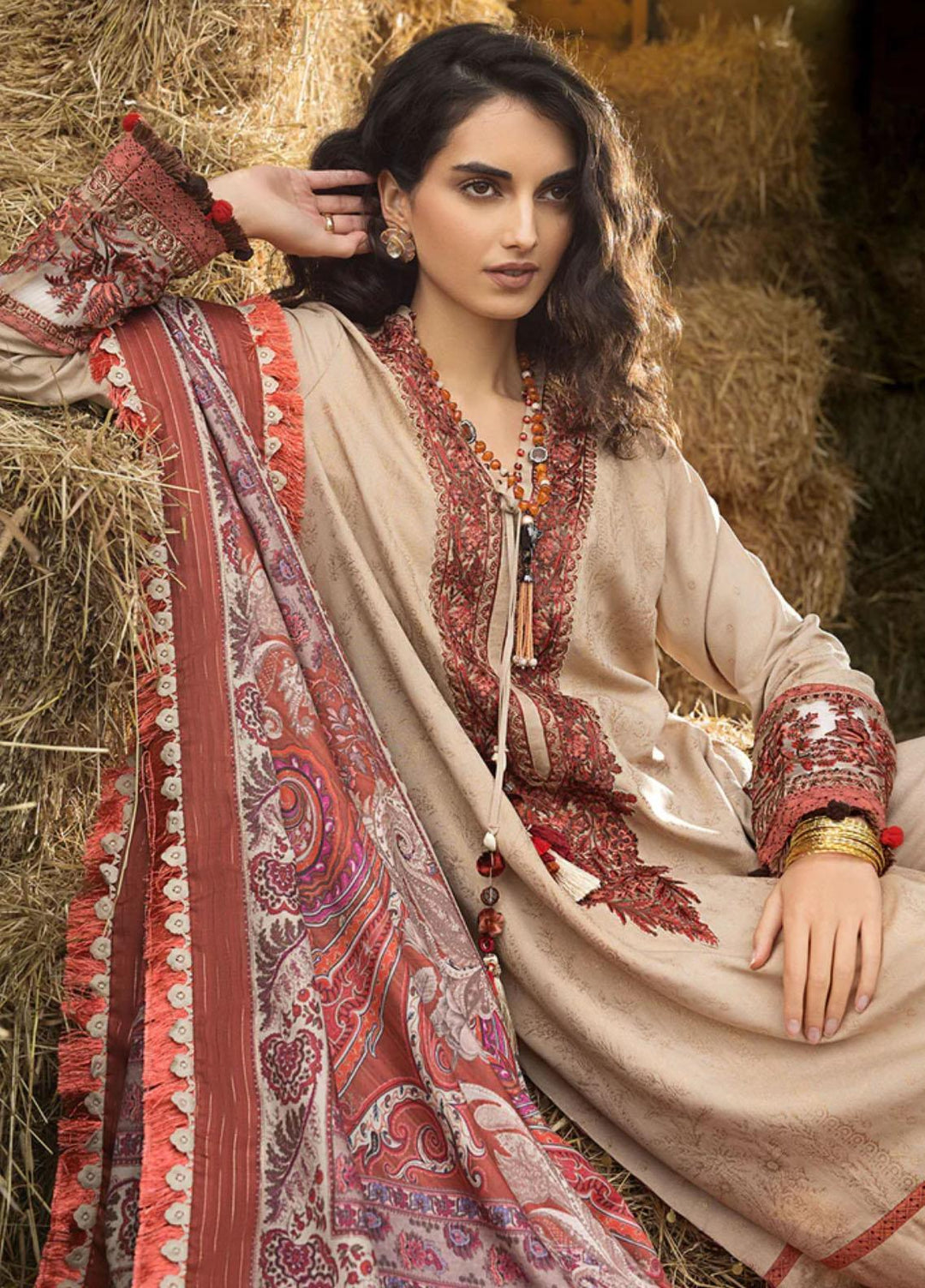 Sobia Nazir Embroidered Karandi Suits Unstitched 3 Piece SN22A 10B - Winter Collection