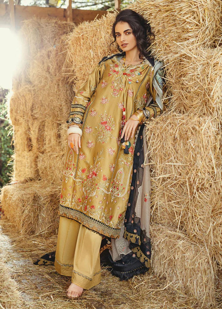 Sobia Nazir Embroidered Cotton Satin Suits Unstitched 3 Piece SN22A 1B - Winter Collection