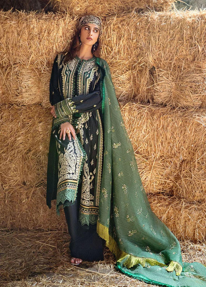 Sobia Nazir Embroidered Cotton Satin Suits Unstitched 3 Piece SN22A 2A - Winter Collection