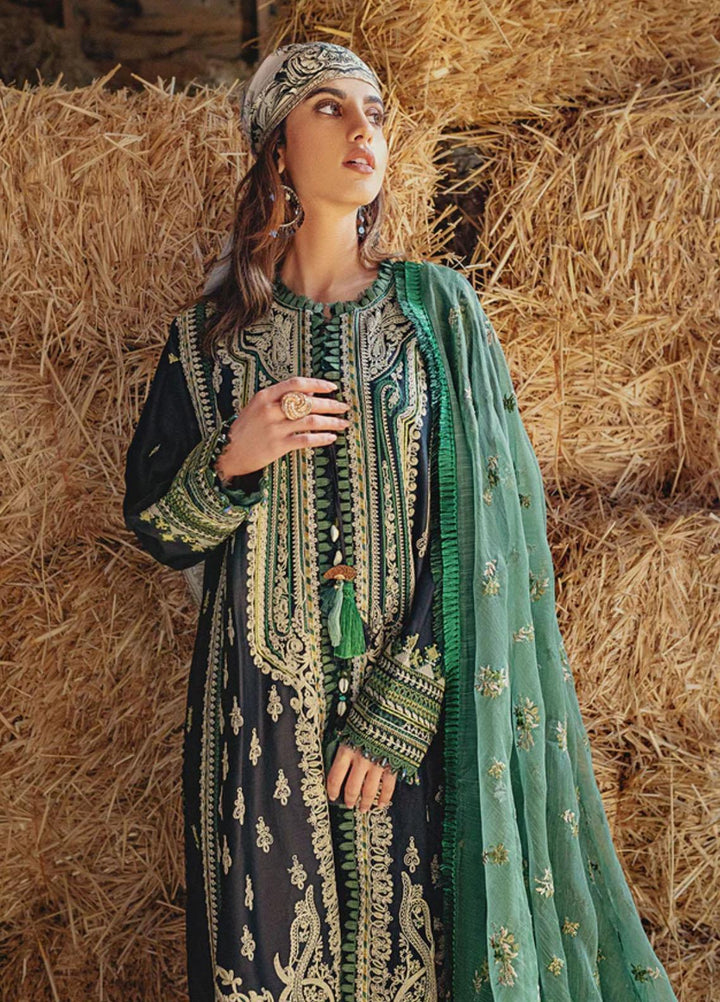 Sobia Nazir Embroidered Cotton Satin Suits Unstitched 3 Piece SN22A 2A - Winter Collection