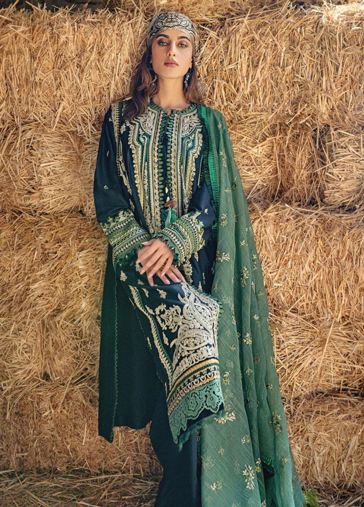 Sobia Nazir Embroidered Cotton Satin Suits Unstitched 3 Piece SN22A 2A - Winter Collection