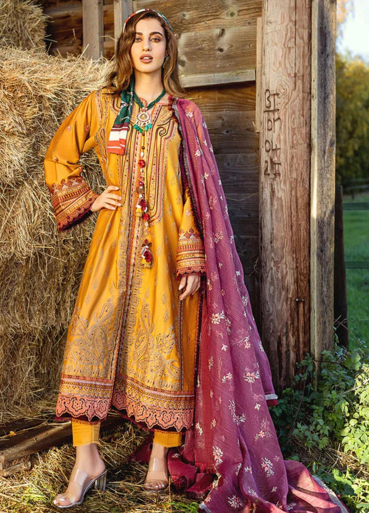 Sobia Nazir Embroidered Cotton Satin Suits Unstitched 3 Piece SN22A 2B - Winter Collection