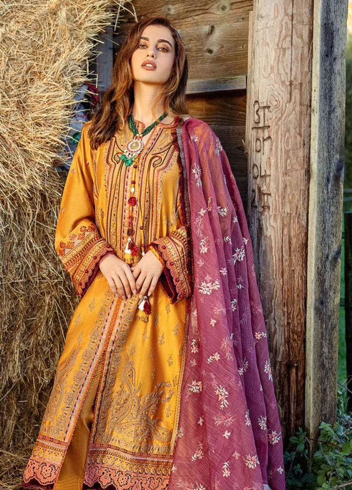Sobia Nazir Embroidered Cotton Satin Suits Unstitched 3 Piece SN22A 2B - Winter Collection