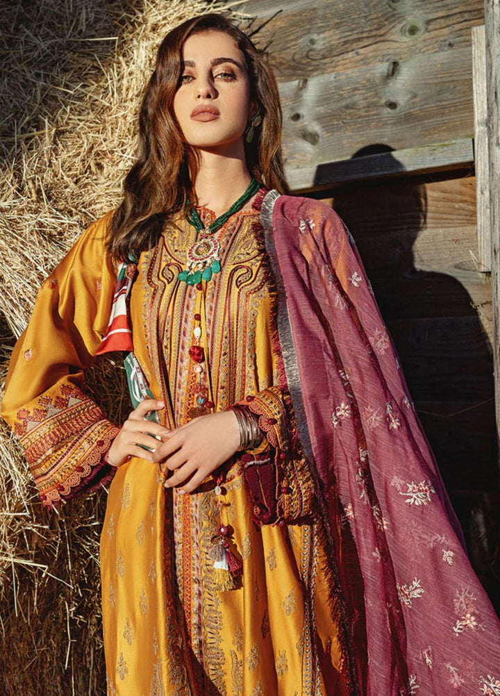 Sobia Nazir Embroidered Cotton Satin Suits Unstitched 3 Piece SN22A 2B - Winter Collection