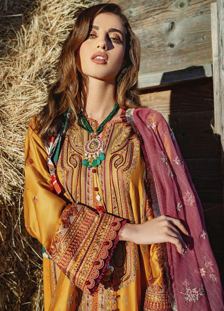 Sobia Nazir Embroidered Cotton Satin Suits Unstitched 3 Piece SN22A 2B - Winter Collection