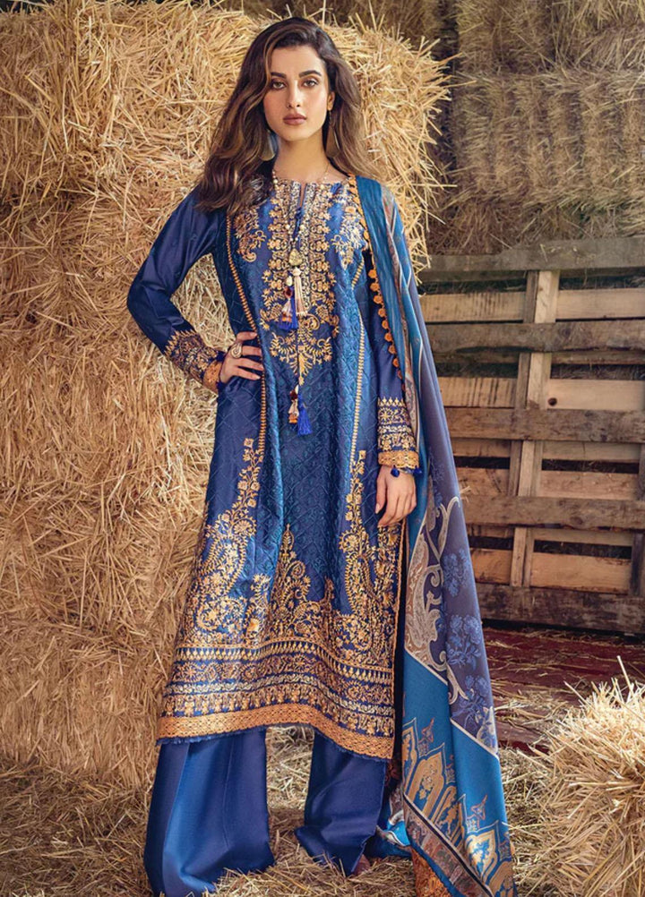 Sobia Nazir Embroidered Cotton Satin Suits Unstitched 3 Piece SN22A 3A - Winter Collection