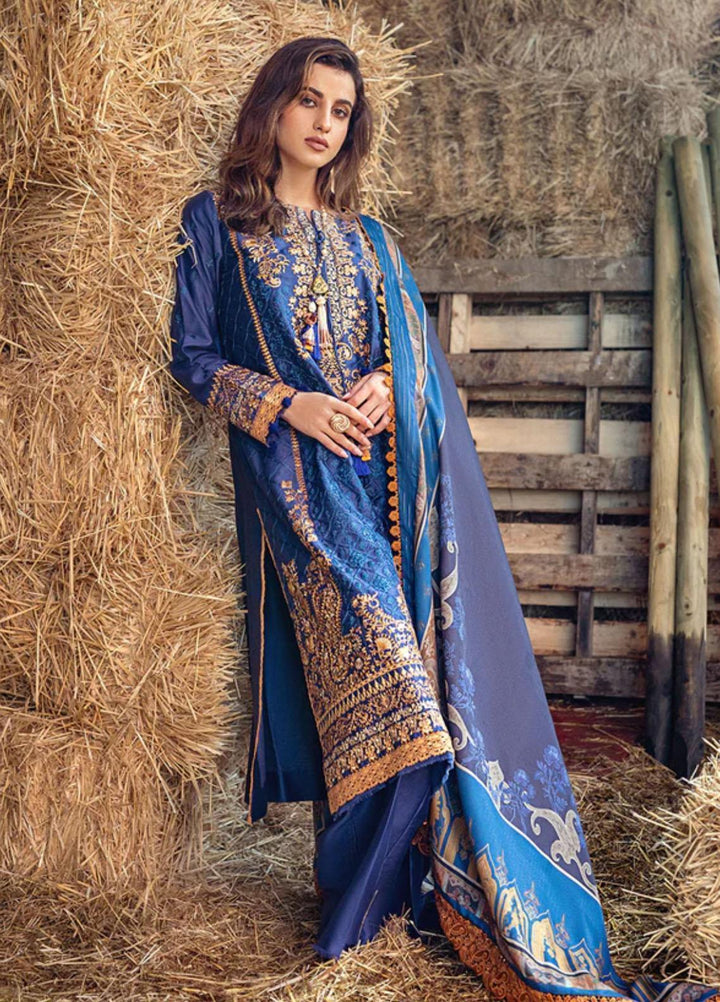Sobia Nazir Embroidered Cotton Satin Suits Unstitched 3 Piece SN22A 3A - Winter Collection