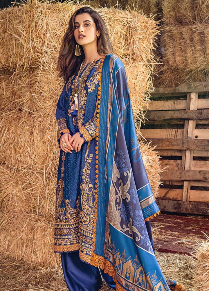 Sobia Nazir Embroidered Cotton Satin Suits Unstitched 3 Piece SN22A 3A - Winter Collection