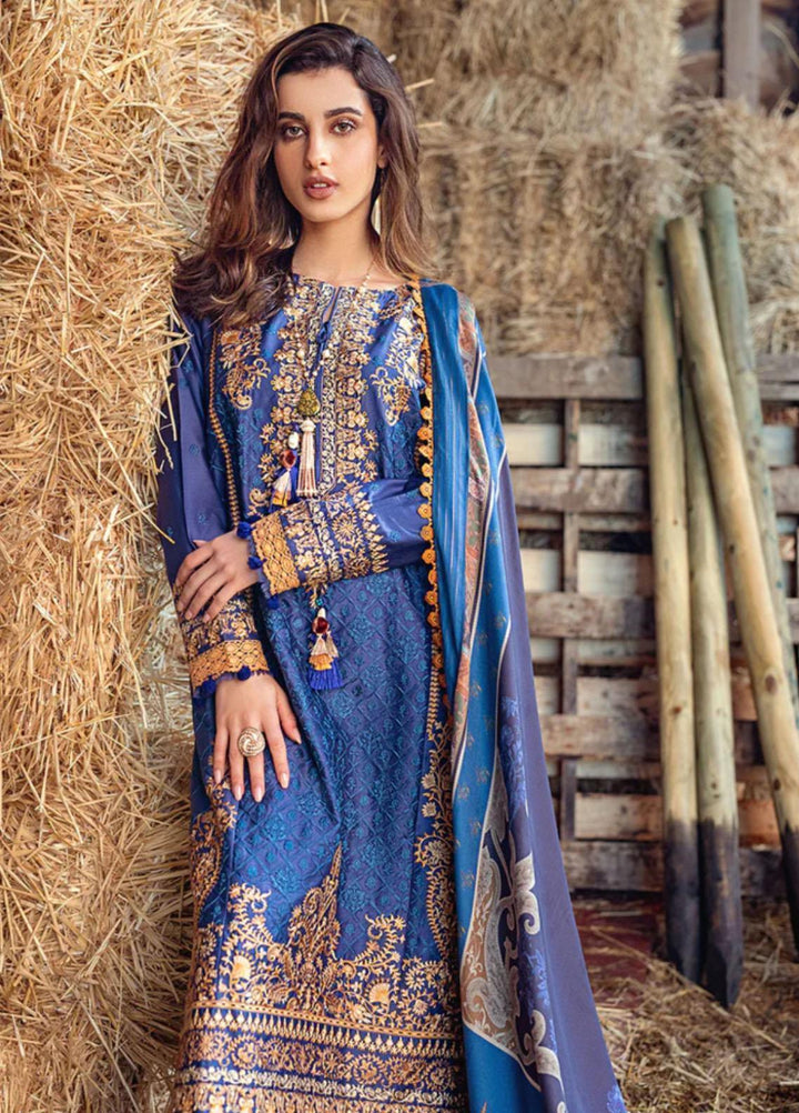 Sobia Nazir Embroidered Cotton Satin Suits Unstitched 3 Piece SN22A 3A - Winter Collection