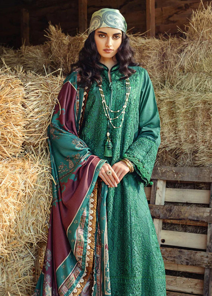 Sobia Nazir Embroidered Cotton Satin Suits Unstitched 3 Piece SN22A 3B - Winter Collection