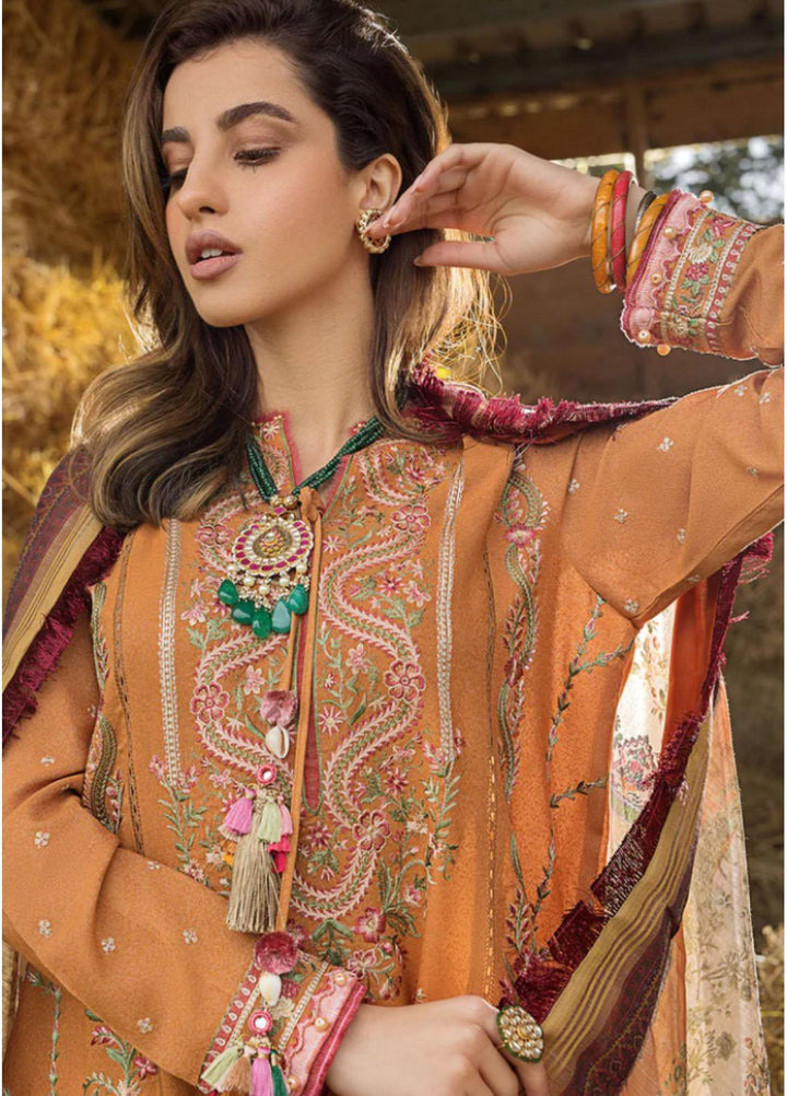 Sobia Nazir Embroidered Cotton Satin Suits Unstitched 3 Piece SN22A 4A - Winter Collection