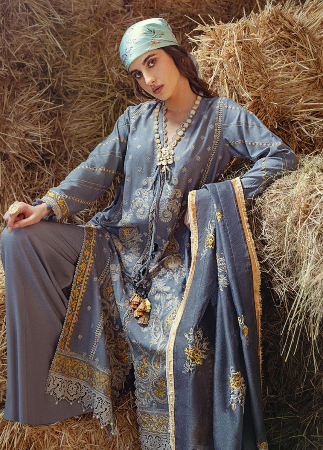 Sobia Nazir Embroidered Karandi Suits Unstitched 3 Piece SN22A 6B - Winter Collection