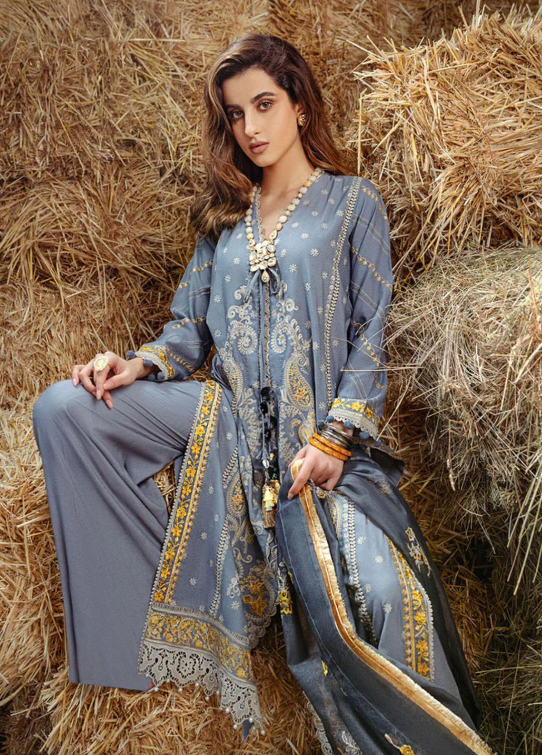 Sobia Nazir Embroidered Karandi Suits Unstitched 3 Piece SN22A 6B - Winter Collection