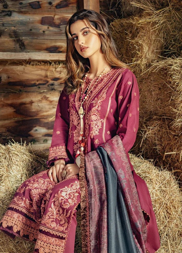 Sobia Nazir Embroidered Slub Suits Unstitched 3 Piece SN22A 7A - Winter Collection