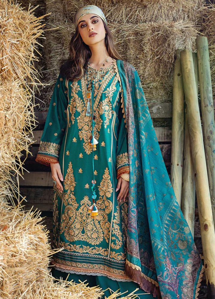 Sobia Nazir Embroidered Slub Suits Unstitched 3 Piece SN22A 7B - Winter Collection