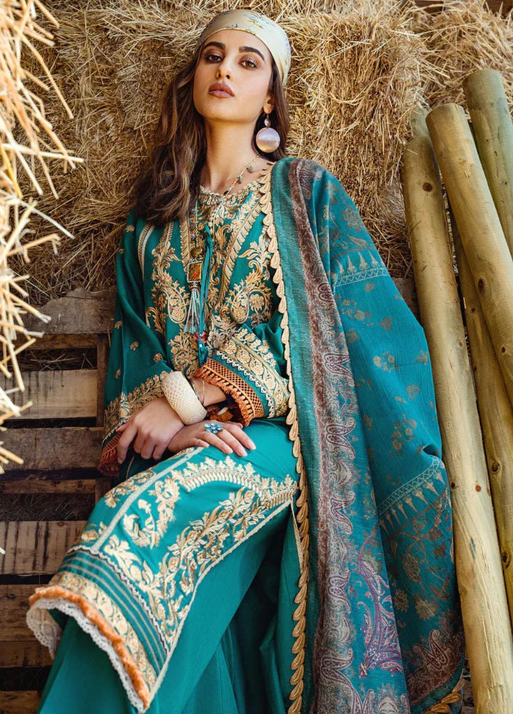 Sobia Nazir Embroidered Slub Suits Unstitched 3 Piece SN22A 7B - Winter Collection