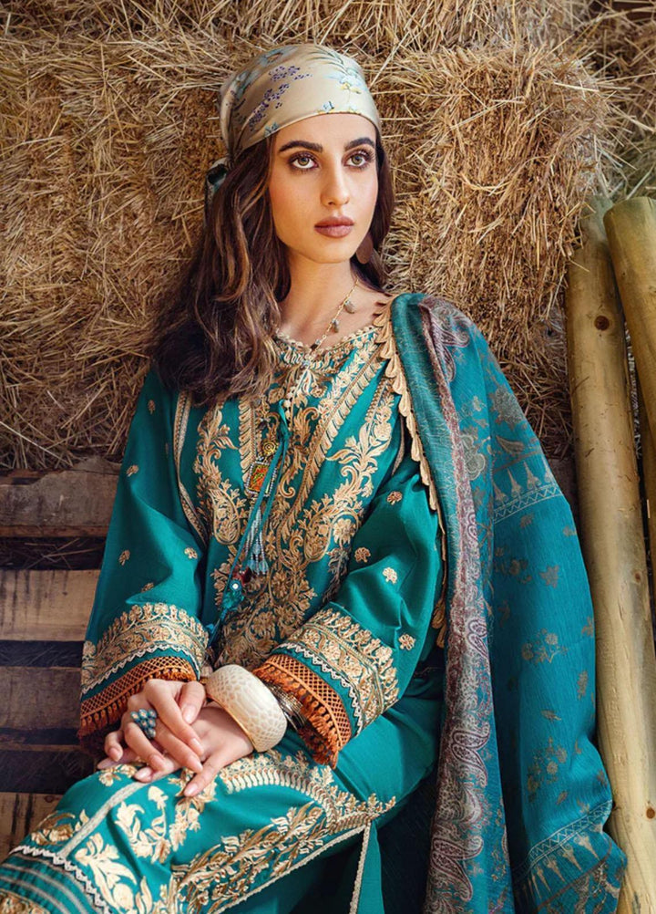 Sobia Nazir Embroidered Slub Suits Unstitched 3 Piece SN22A 7B - Winter Collection
