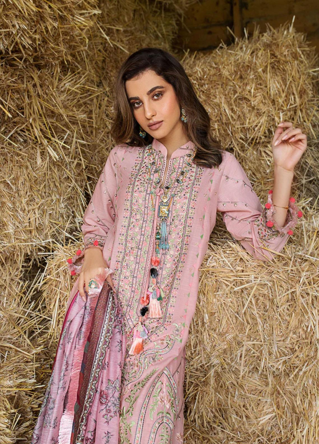 Sobia Nazir Embroidered Slub Suits Unstitched 3 Piece SN22A 8A - Winter Collection