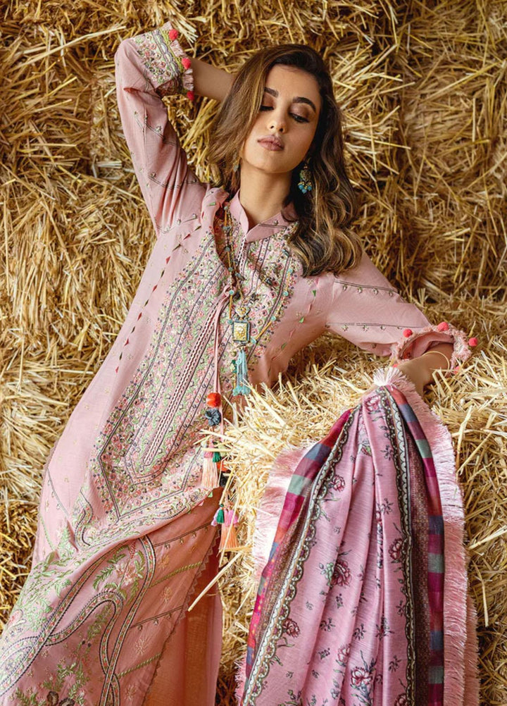 Sobia Nazir Embroidered Slub Suits Unstitched 3 Piece SN22A 8A - Winter Collection