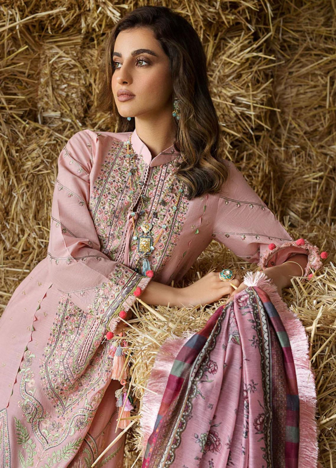 Sobia Nazir Embroidered Slub Suits Unstitched 3 Piece SN22A 8A - Winter Collection
