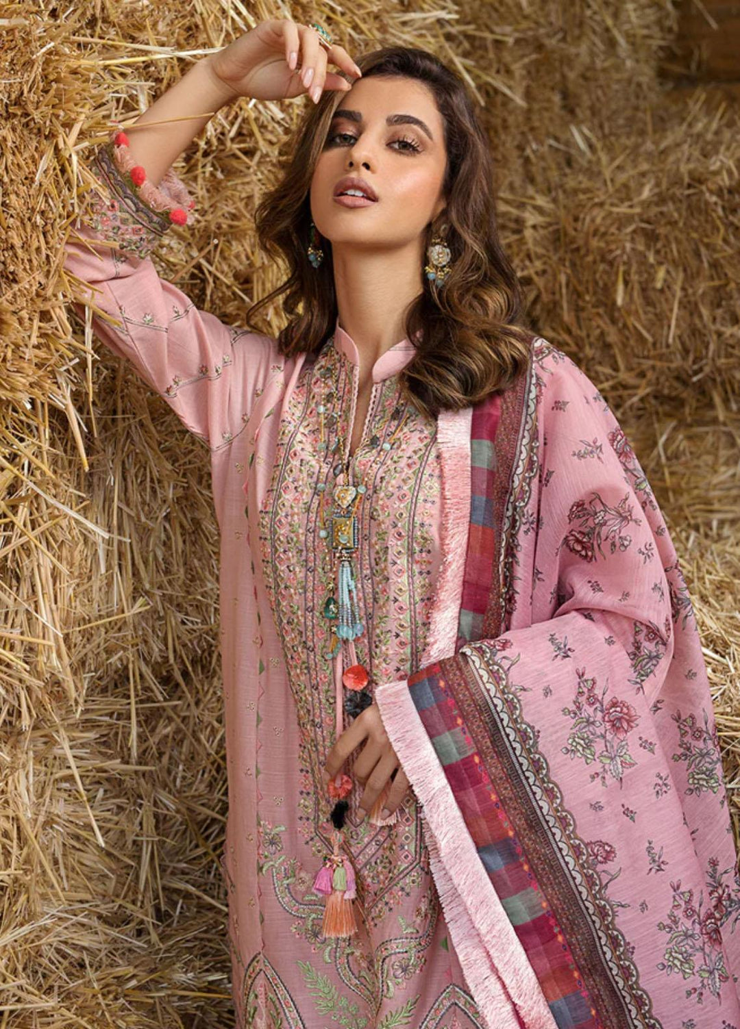 Sobia Nazir Embroidered Slub Suits Unstitched 3 Piece SN22A 8A - Winter Collection