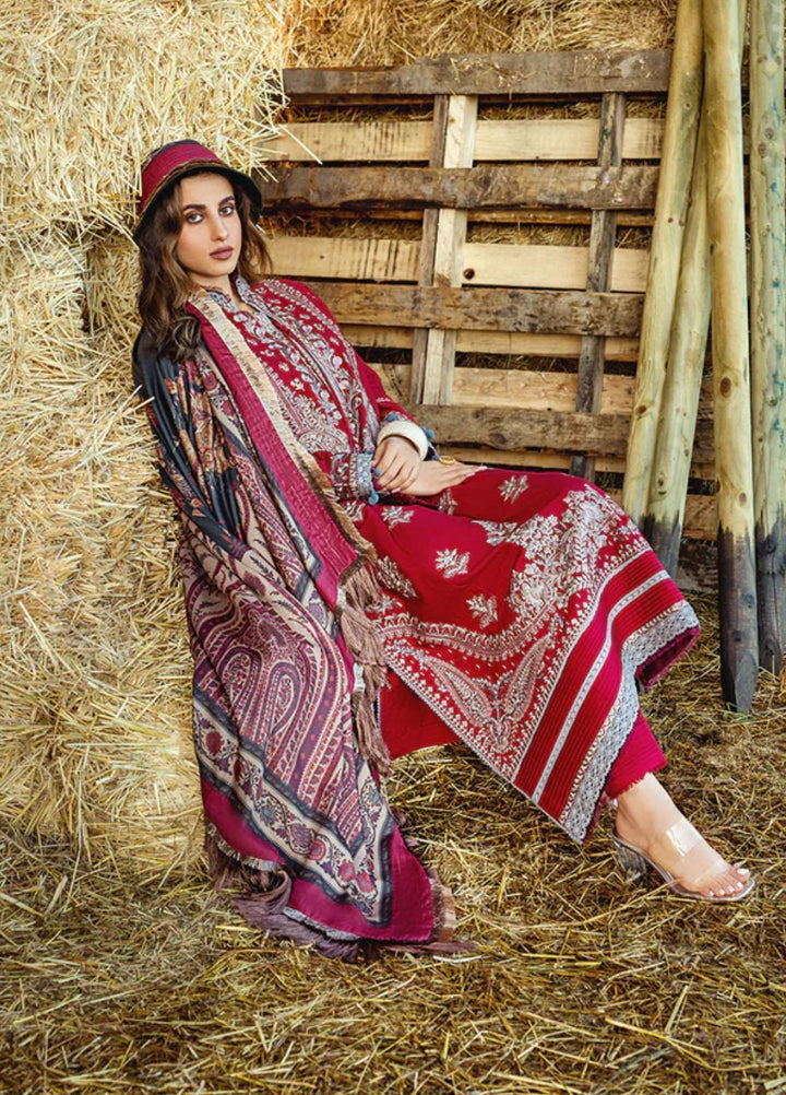 Sobia Nazir Embroidered Slub Suits Unstitched 3 Piece SN22A 9A - Winter Collection