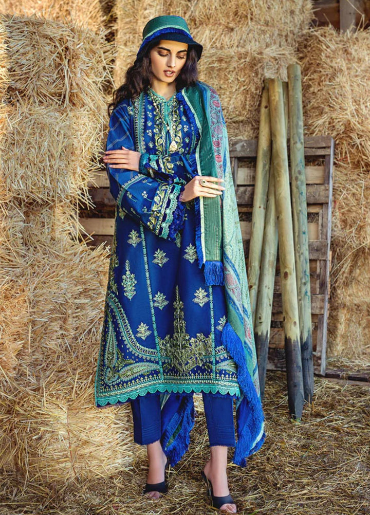 Sobia Nazir Embroidered Slub Suits Unstitched 3 Piece SN22A 9B - Winter Collection
