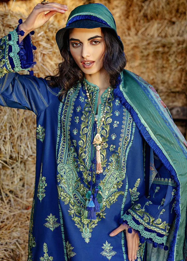 Sobia Nazir Embroidered Slub Suits Unstitched 3 Piece SN22A 9B - Winter Collection