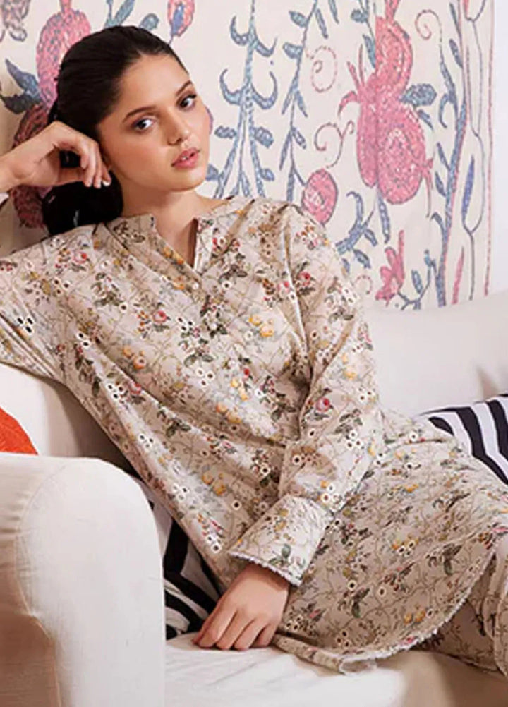 Sobia Nazir Basic Embroidered Lawn Suit Unstitched 2 Piece SN24B 1A - Summer Collection