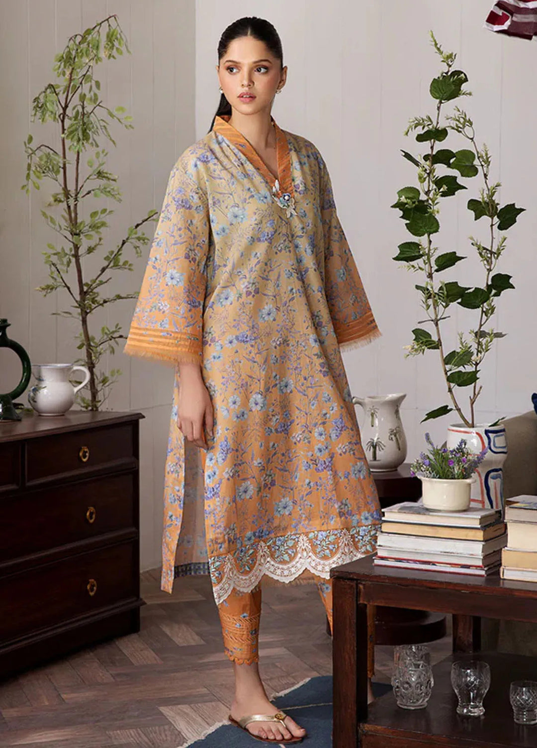 Sobia Nazir Basic Embroidered Lawn Suit Unstitched 2 Piece SN24B 4A - Summer Collection
