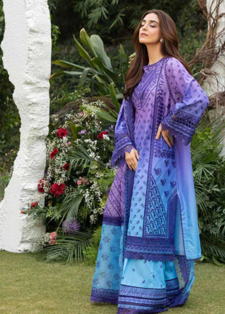 Minor Defect - Sobia Nazir Embroidered Lawn Suit Unstitched 3 Piece SN25LL D-12B - Summer Collection