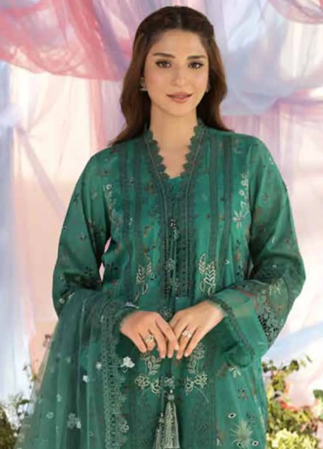 Sobia Nazir Embroidered Lawn Suit Unstitched 3 Piece SN25LL D-15B - Summer Collection